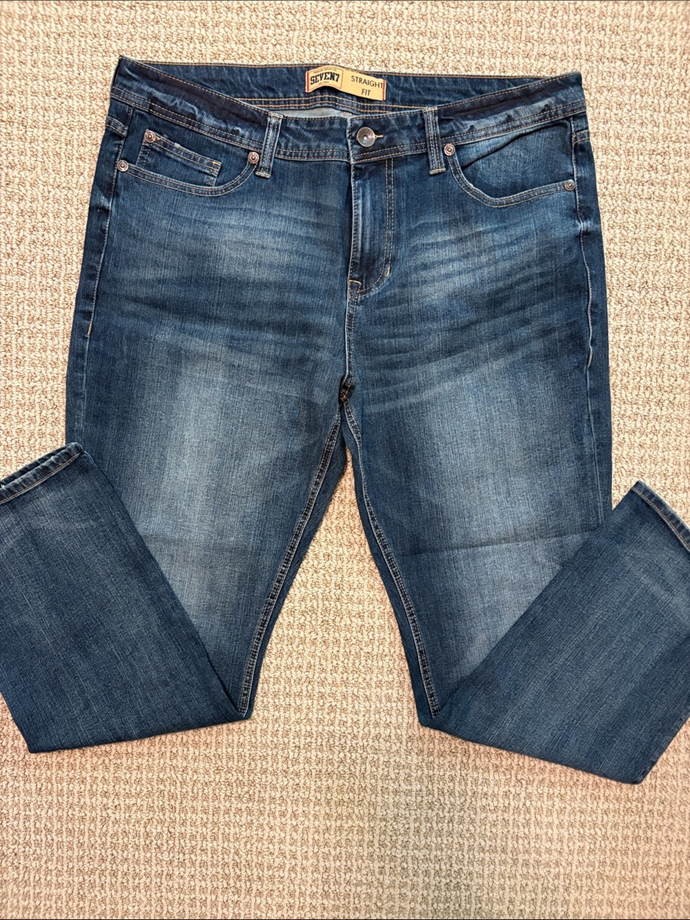 Men’s Seven 7 Straight Fit Dark Blue Men’s Jeans 38x32